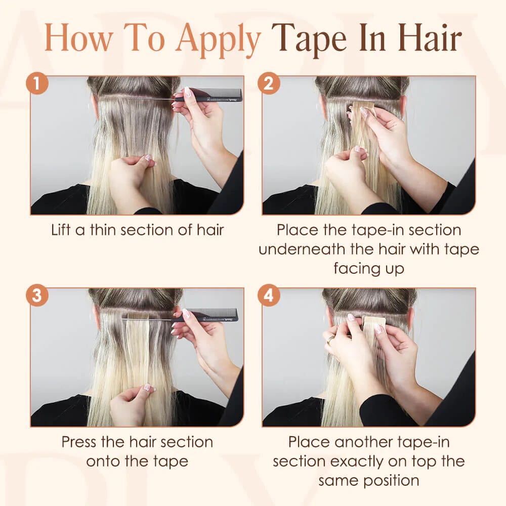 how to apply tape in hair