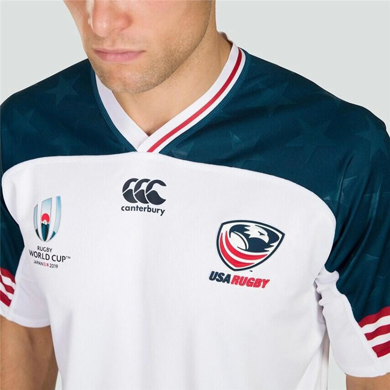 YSY USA World Cup Football Jersey 2019 RWC American Home Olive Support Sportswear White Moisture Sweat Speed Breathable T-Shirt