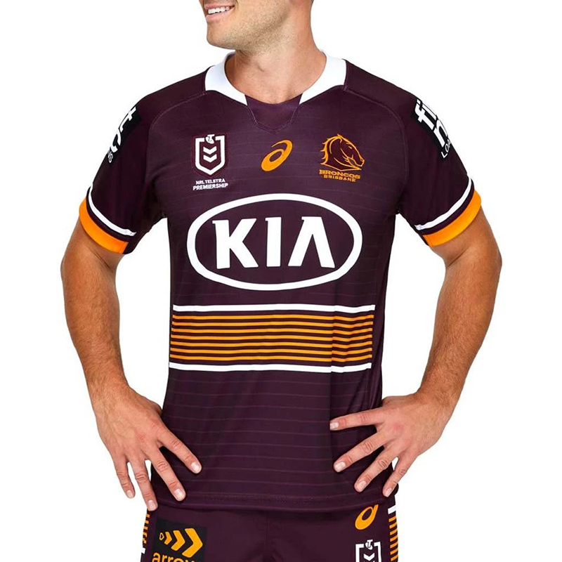 Sportswear 1819 Brisbane Broncos Rugby Clothes Hero Edition Commemorative Edition Short Sleeve T-Shirt Mens Sports Tops