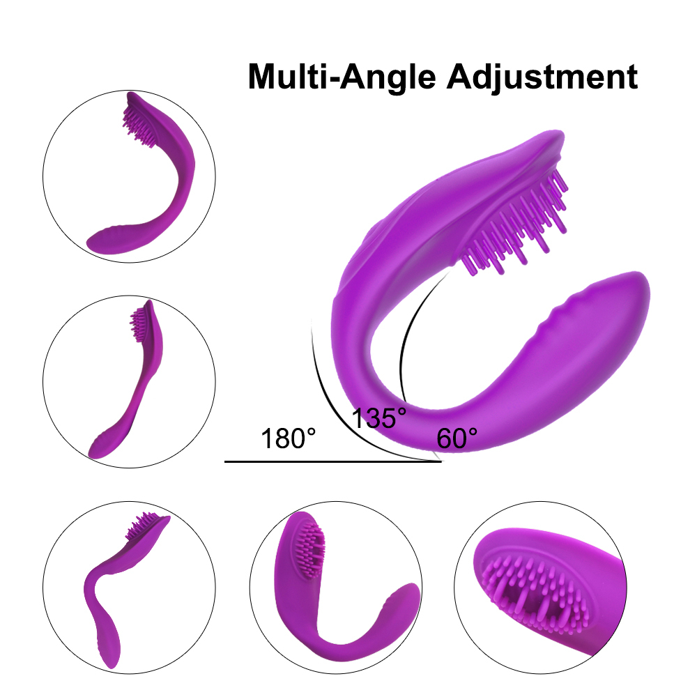 U Silicone Stimulator Double Vibrators Sex Toy For Woman