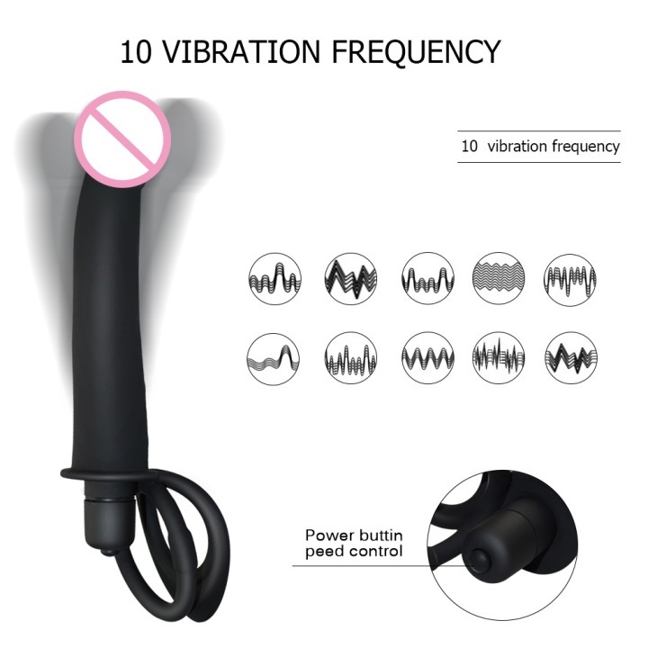 Double Penetration Vibrator Sex Toys Penis Strapon Dildo Vibrator, Strap On  Penis Anal Plug for Man,