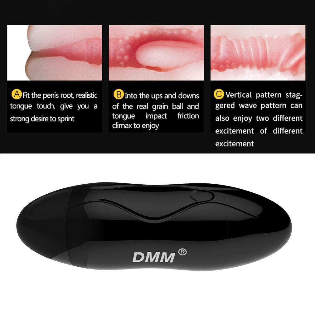 DMM Portable Double Hole Pussy Male Masturbator Soft TPE Oral Vaginal  Vibrator Sex Masturbation Cup Real Vagina Sex Toys for Men