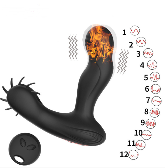 Heating 12 Modes Rechargeable Anal Plug Vibrator