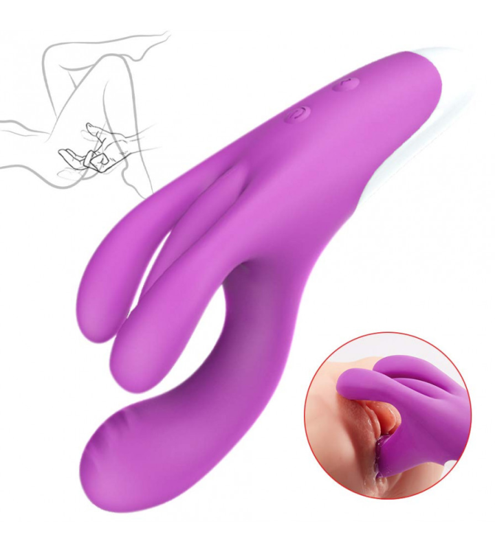 clit and vaginal vibrator G-Spot Rabbit Vibrator 3 Motors Clitoral And Vaginal Stimulator