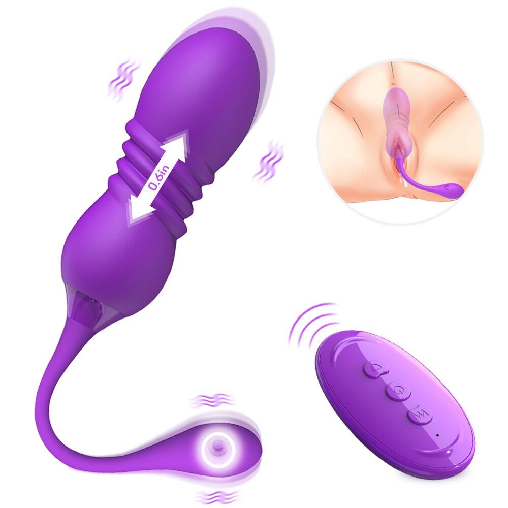 Safiman Telescopic Wireless Remote Control Butt Plug Vibrator image