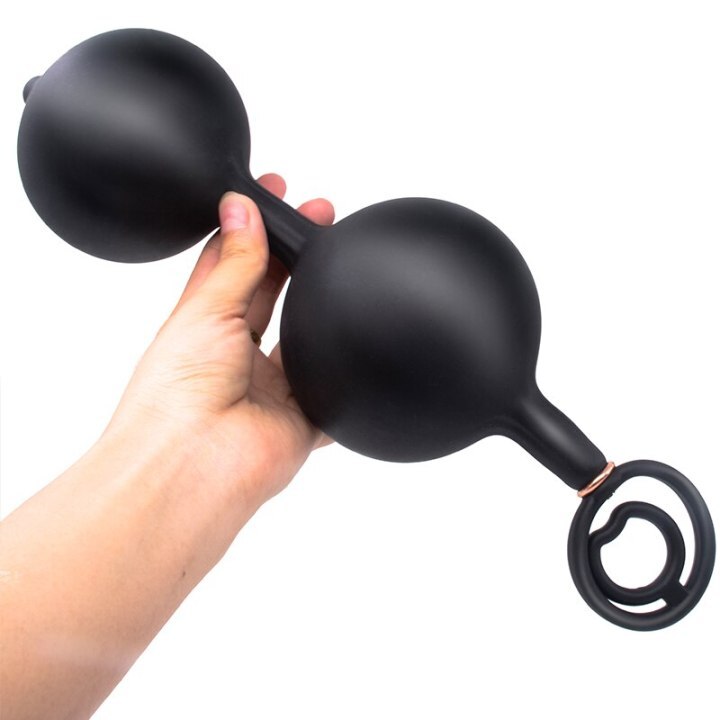 Double Rolling Ball Inflatable Anal Plug
