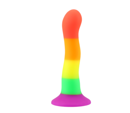 Rainbow Colorful Fake Penis Dildo With Suction Cup