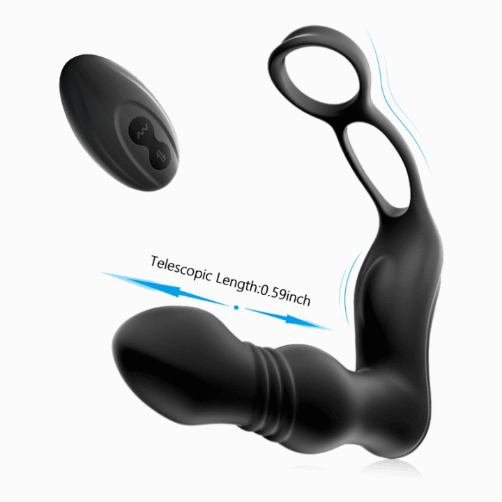 vibrating prostate cock ring Nexus Simul8 Wave Dual Prostate Massager with Double Cock Ring