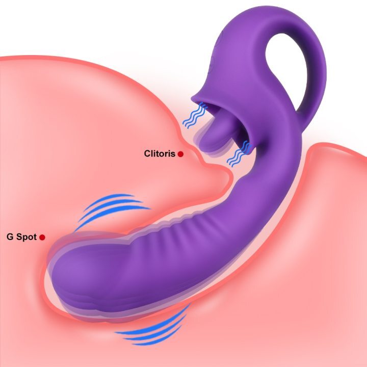 vibrator with clit licker Rotating G-spot Vibrator and Clit Licker - Maroon main image 0
