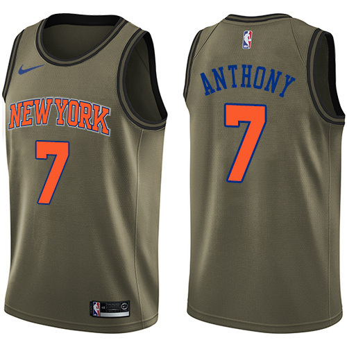 Nike Knicks #7 Carmelo Anthony Green 