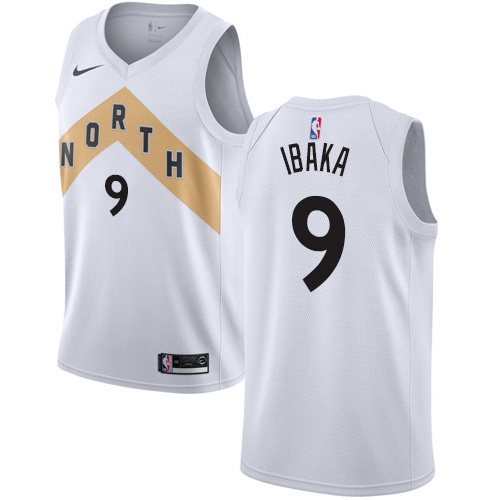 Nike Toronto Raptors 9 Serge Ibaka White Nba Swingman City