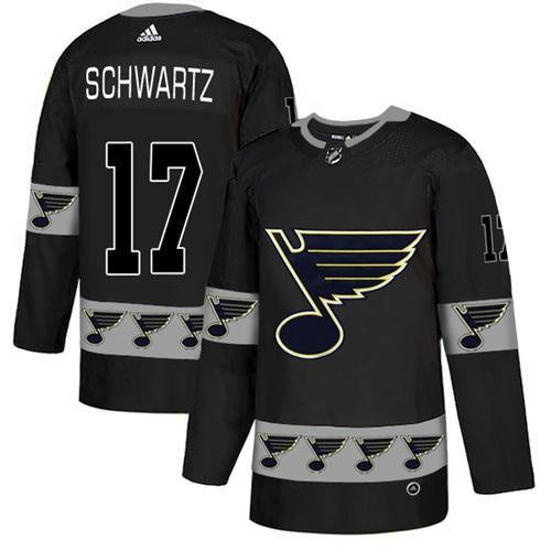 St. Louis Blues #17 Jaden Schwartz Black Authentic Team Logo Fashion Stitched NHL Jersey