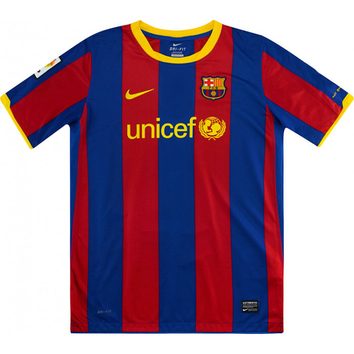Barcelona 2010 2011 Xavi 6 FCB Home Football Retro Jersey Soccer Shirt 