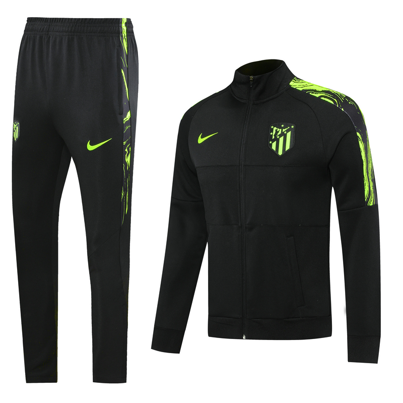 cheek Accidental hole Atlético de Madrid Black High Neck Collar Training Kit(Jacket+Pants)