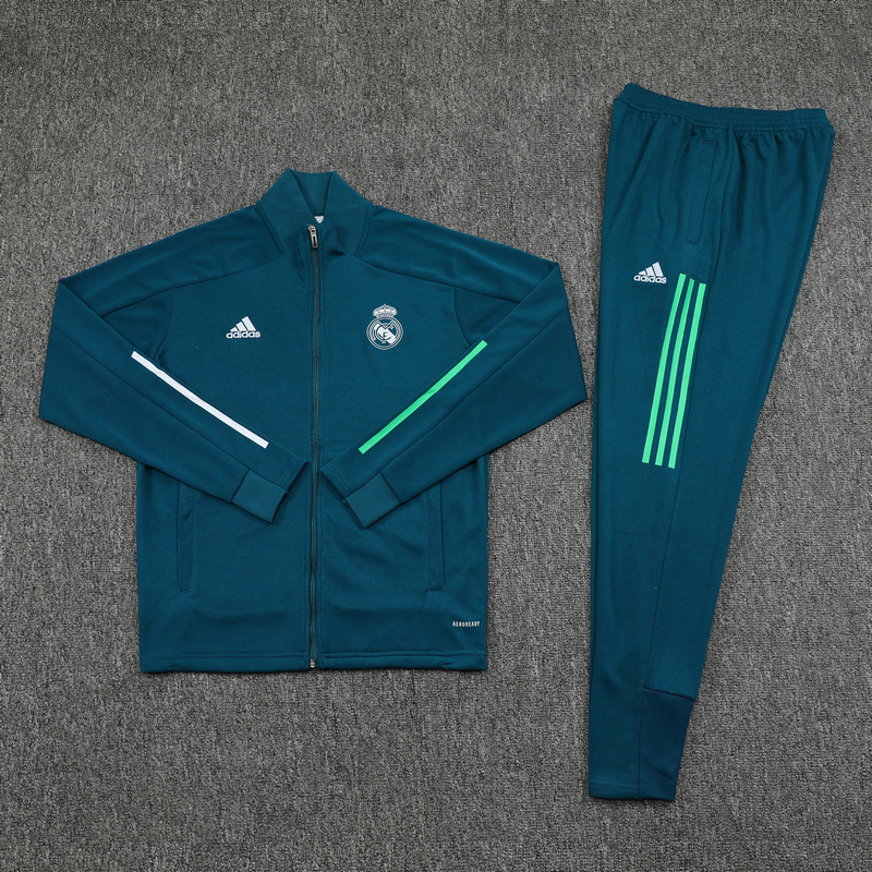 Real Madrid Dark Blue High Neck Collar Training Kit(Jacket ...