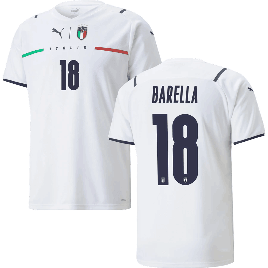 Italy Away Shirt 2021 with 18 BARELLA printing
