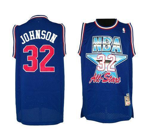 Magic Johnson Blue NBA Jerseys for sale