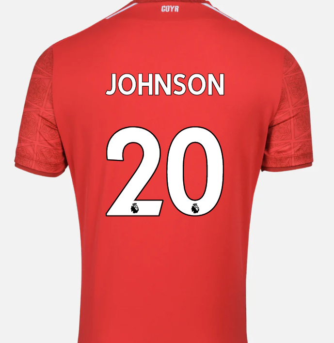 Nottingham Forest Home Shirt 202223 With JOHNSON 20 printing