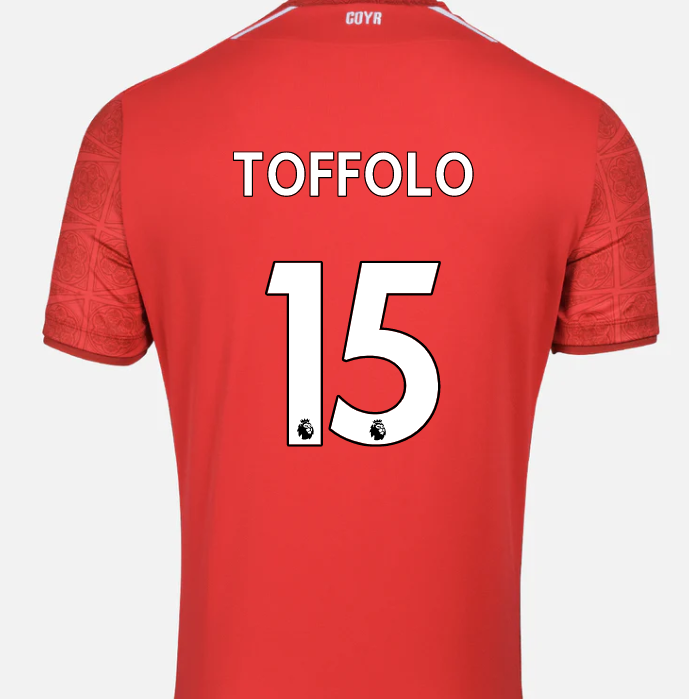 Nottingham Forest Home Shirt 202223 With TOFFOLO 15 printing