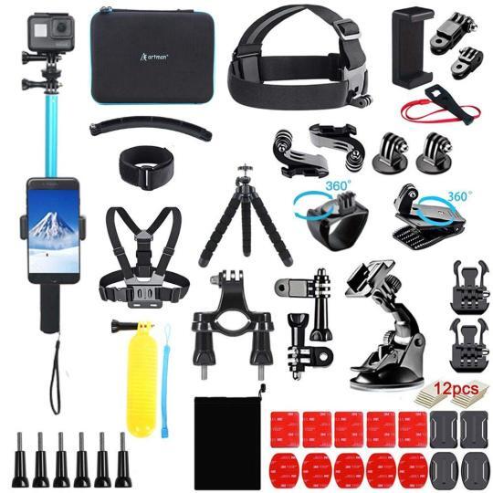 Accessoire appareil photo,Kit d'accessoires pour Gopro Hero 10 9 8 7 6 5 4  3 Black Max Go Pro Session YI 4K SJCAM - KX2213[D826]