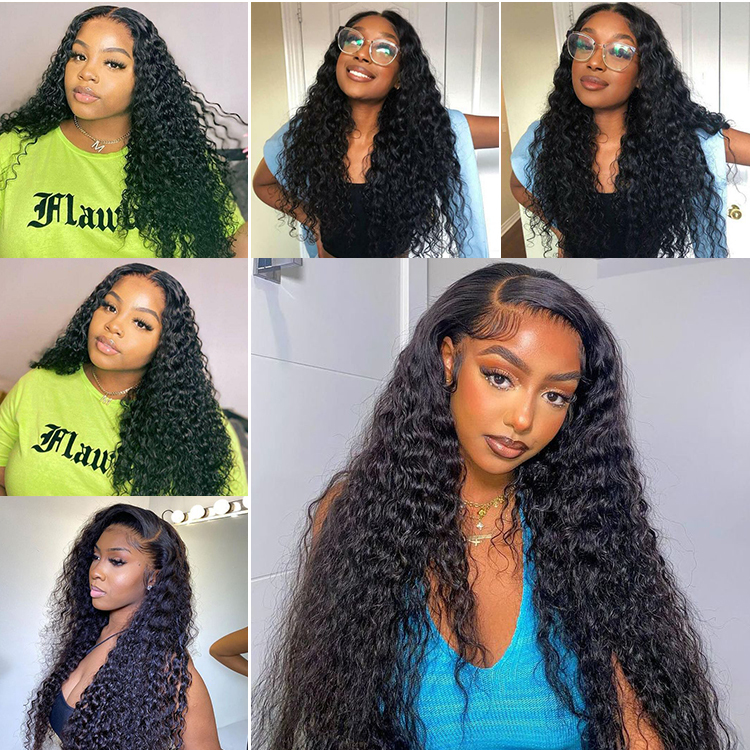 Super Sale Water wave 13x4 Lace Front With Baby Hair 18inch-30inch Wigs In Stock For Women VIYA Water Wave Wig Natural Hairline 13x4 Lace Front Wigs With Human Hair viya ahir front wig,lace front wig,Best water wave wig,Hair wig for women