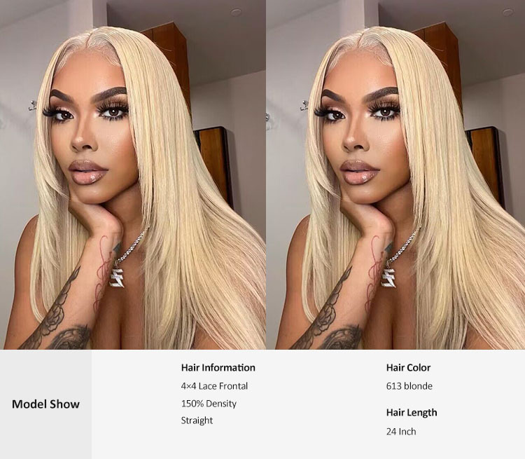 VIYA Durable Blonde 4*4 Lace Closure Wig 613 Straight Wig Online for Sale Human Hair Wigs For Women VIYA Blonde 4*4 Lace Front Wig 613 Straight Human Hair Lace Wig Hair Wig For Women Sale online 613 straight wig,blonde wig,human hair for women,closure wig