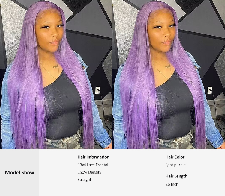 VIYA Top Quality Light Purple Glueless Wig Straight Frontal Lace Wig Summer Color Hair Wig For Women VIYA Light Purple Color Straight Frontal Lace Wig Summer Color For Women With Human Hair VIYA 100% humna hair,hair wig for women,blonde color wig,Color hair wig,Light purple wig