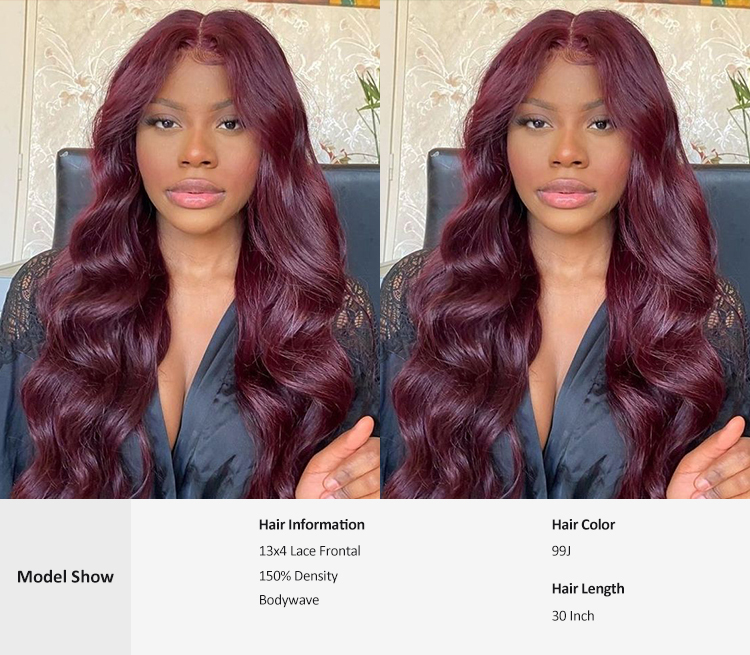 VIYA 99J Color Body wave Frontal Lace Wig Good Sale Summer Color 100% human Hair Wig For Women VIYA 99J Color Body wave Frontal Lace Wig Summer Color Hair Wig For Women 99j hair color,VIYA 100% humna hair,hair wig for women,blonde color wig,Color hair wig