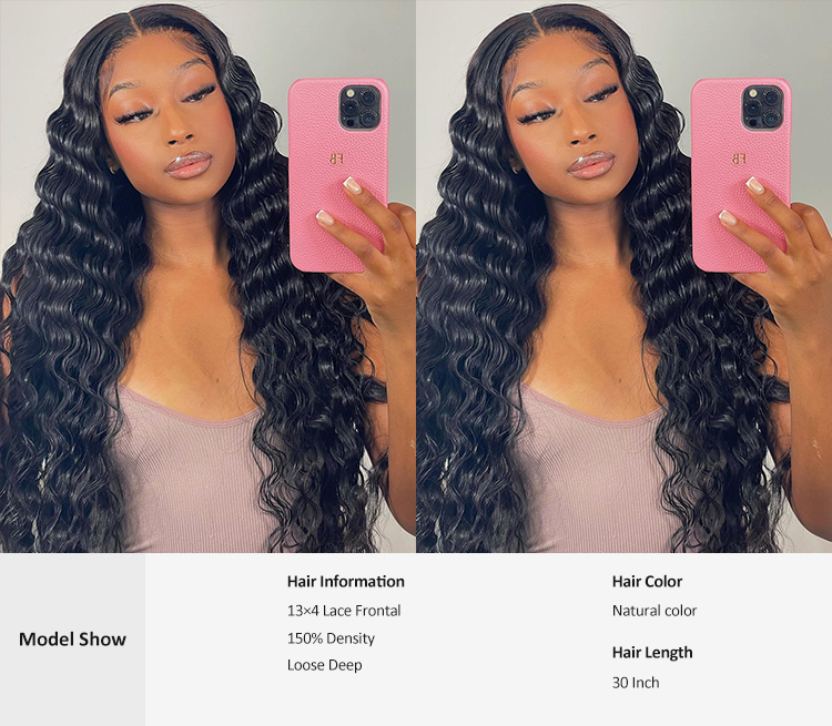 Loose deep 13x4 lace front wig 100% human hair for women natural pre-pluck glueless lace-VIYAHAIR Tiktok style Loose Deep wig 13x4 Lace Front Human Hair Wigs for Black Women viya hair lace front wig,lace front wig,Deep wave wig,hair wig for women,Best loose deep wig