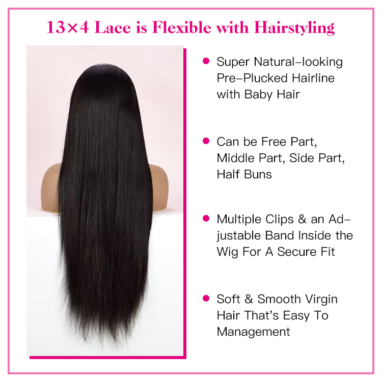 VIYA French curl 13x4 Front Lace 180% Wig 100%  Human Hair For American Women VIYA 180% Straight 13x4 Full Frontal Lace Frontal Wig  For American Women 18in-30inch In Stock viya hair front wig,lace front wig,Best straight front wig,hair wig for women
