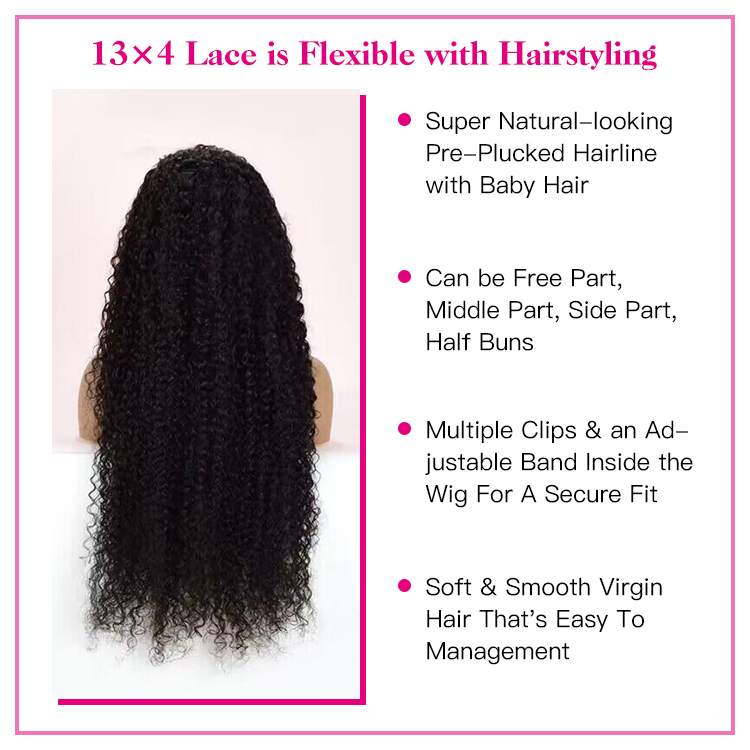 VIYA kinky curl 13x4 lace front wig for women online for sale lace wig with human hair VIYA kinky curl wig 13x4 Lace Fronts Human Hair Wigs for Black Women viya hair lace front wig,lace front wig,hair wig for women,Best kinky curl wig