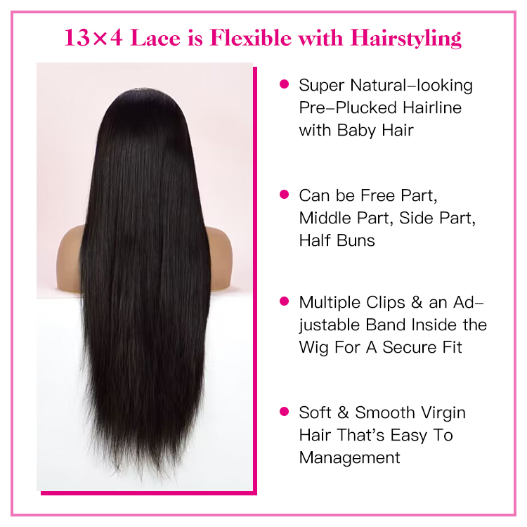  Affortable Straight 13x4 Lace Frontal Natural Pre-Plucked Lace Wigs Human Hair For American Women Free Shipping VIYA Human Hair  Straight 13x4 Lace Frontal Wig  For American Women viya hair front wig,lace front wig,Best straight front wig,hair wig for women