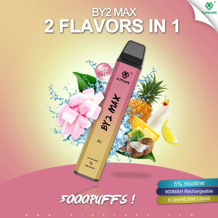 BY2 MAX-2 flavors in 1 disposable vape with 5000 puffs