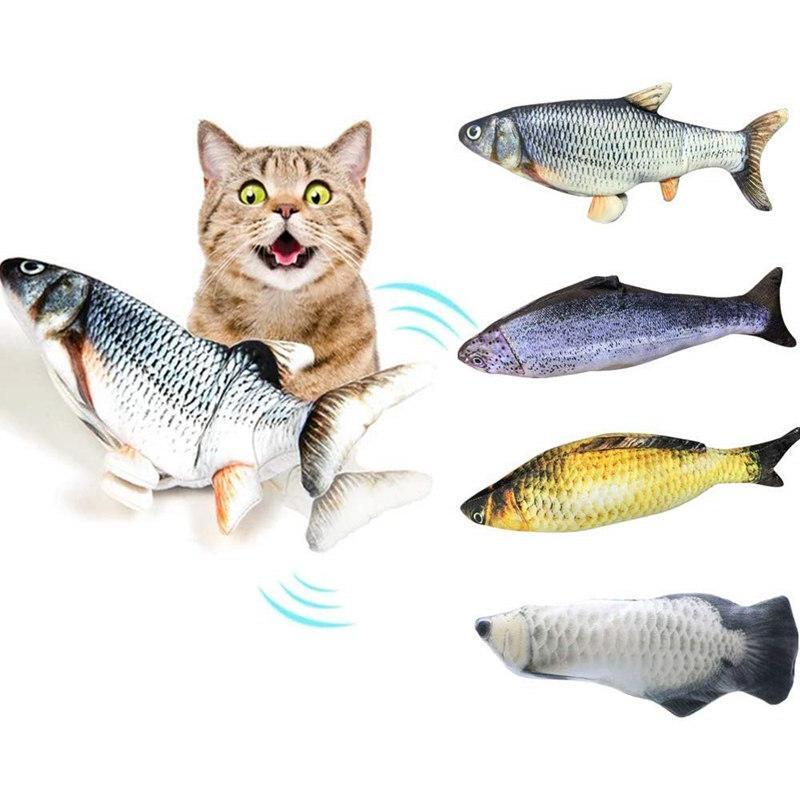 Electric fish Electronic Pet Cat Catnip Toy Electric USB Charging Simulation Fish jump fish Dog Cat Playing Biting Chewing Training Pets Sup