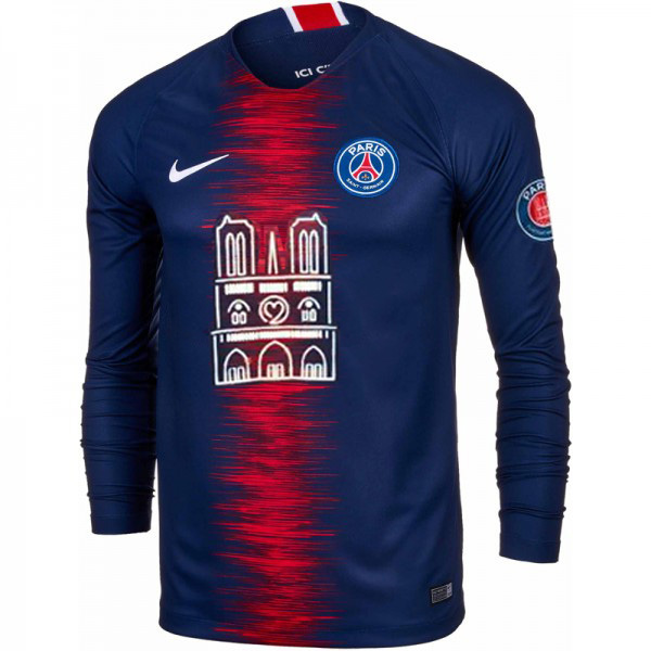 Paris Saint Germain Notre Dame home Long sleeve soccer ...