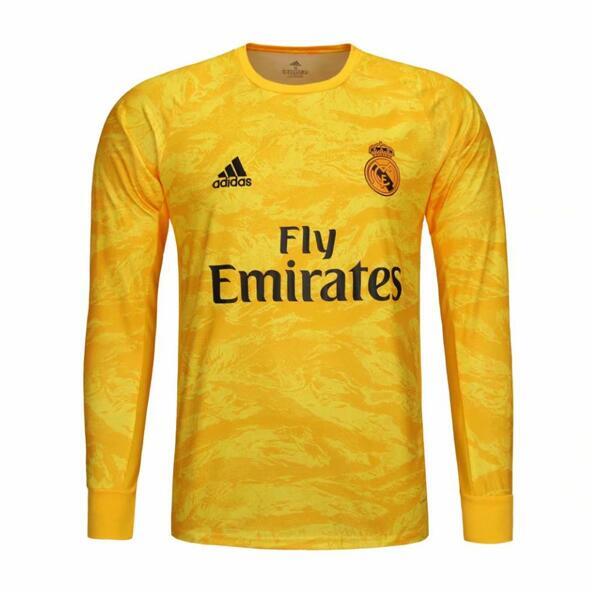 Real Madrid Home Goalkeeper Long Sleeve Yellow Soccer ...