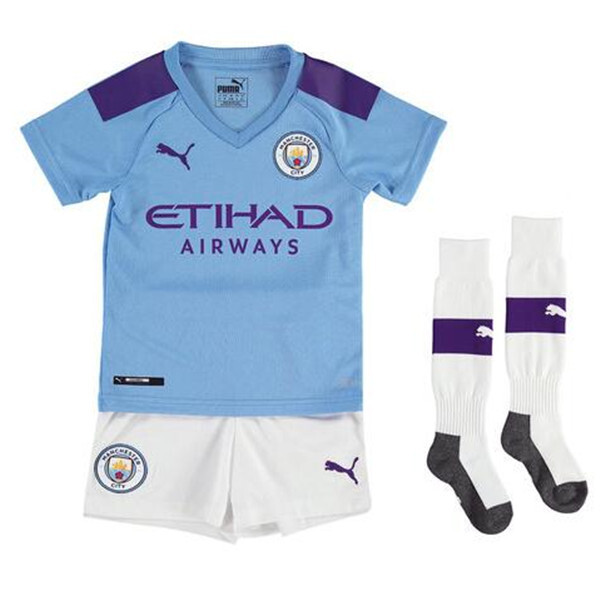 Manchester City Home kids football kit soccer jersey shirt ...