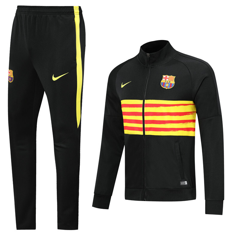 2019 2020 Barcelona Black, yellow jacket kit Tracksuit N98 ...