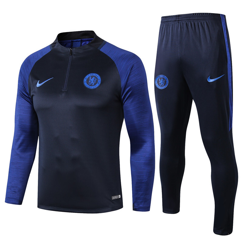 Chelsea adult blue Half Zip Training Tracksuit 2020-21