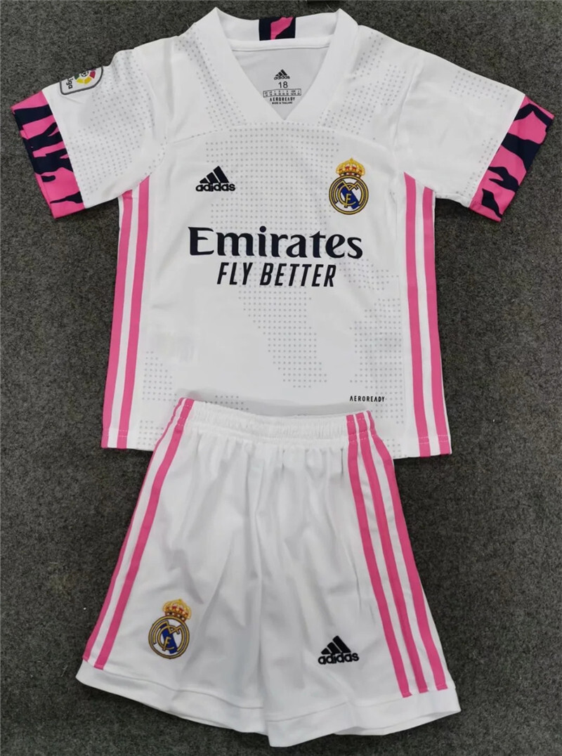 Real Madrid Home kids kit soccer Jersey 2020-2021 Football ...