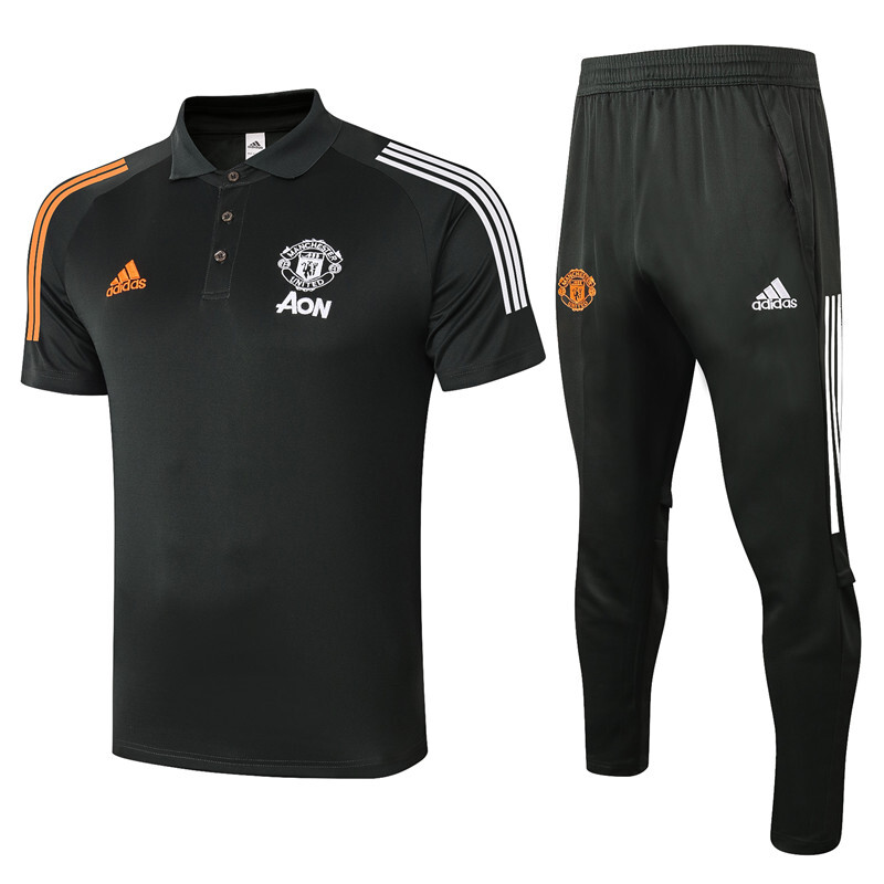 Manchester united Army green 2020-21 polo shirt