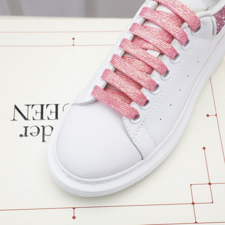 alexander mcqueen pink leather sneakers