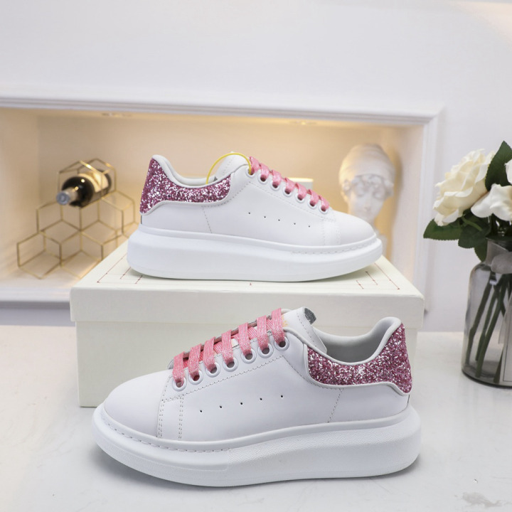 alexander mcqueen pink leather sneakers