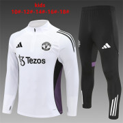 KIDS - 2025/26 Manchester united white Training Tracksuit