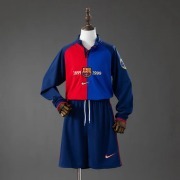 Retro Barcelona 100th Anniversary Kid Kits Long Sleeve Soccer Jersey