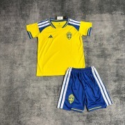 2026 World Cup Sweden Home kids kit soccer Jersey