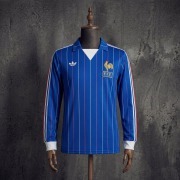 1980/82 France home Long sleeve Retro soccer jersey