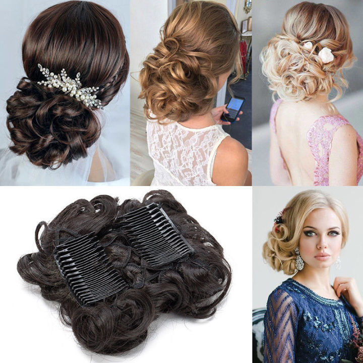 Synthetic Hair Big Bun Chignon Two Plastic Comb Clips In Chignon Hairpiece Chignon