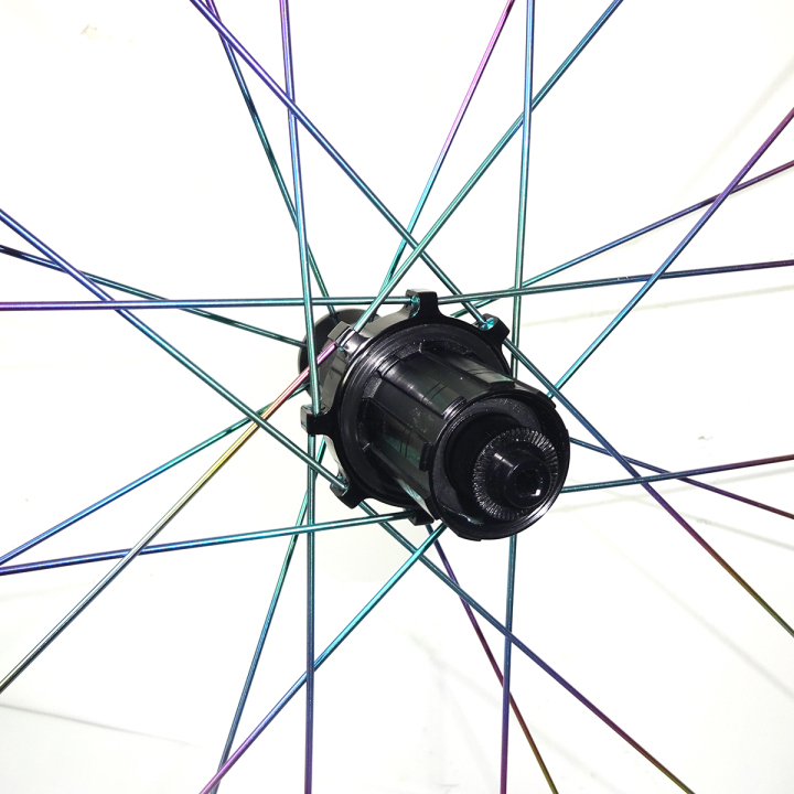 700c 38mm clincher with 50mm carbon road bike wheels used Ti spokes