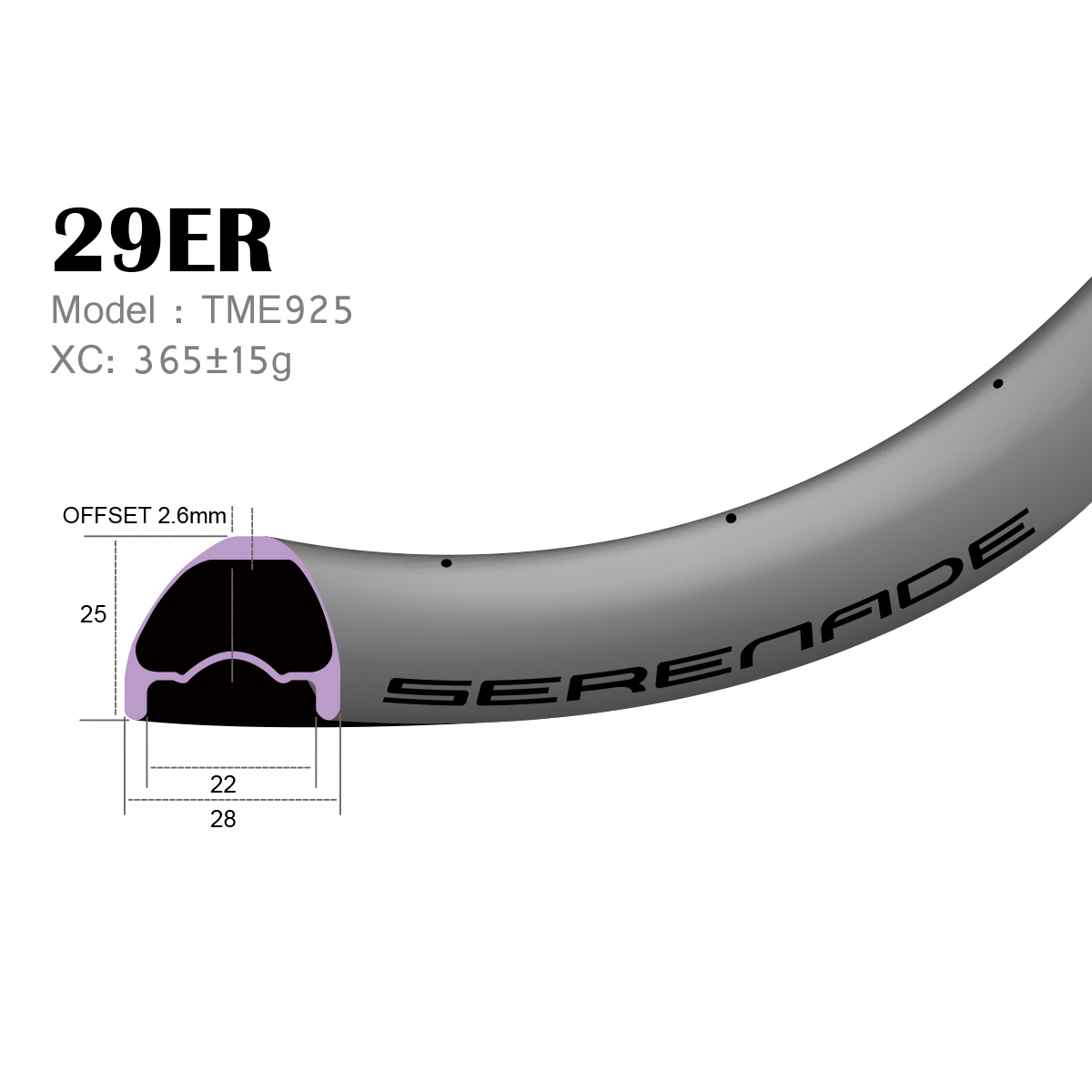 [TME925] 29er xc / trail version 28mm Width Carbon Fiber Mountain Bike Clincher Rim [Tubeless Compatible] 29er xc/trail 25mm Carbon mtb Mountain Bike Tubeless / Clincher Rim